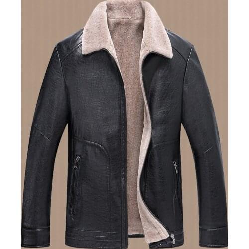 Hot 2020 New Men Lapel Fur Clothing Mens Winter Pu Leather Jacket Casual Male Motorcycle Leather Coats Brand Outerwear M-4xl