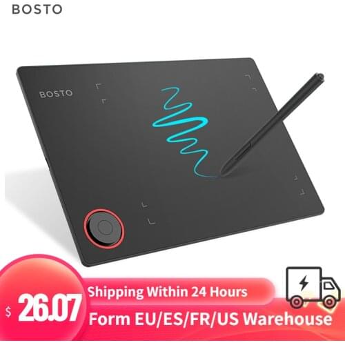 BOSTO T608 Art Graphics Drawing Tablet Digital Art Creation Sketch 8 x 6 Inch with Battery-free Stylus 8 Pen Nibs 8192 Levels