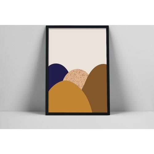 Round Hills Art Print | Boho Landscape Poster | Abstract Mountain Wall Art | Printable Earth Tone Landscape | Min And Hills Wall