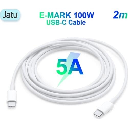 2M 100W Usb-C Cable 5A 100W E-Mark Fast Dual Type-C 2M Quick Charge Cable For Galaxy S10 Plus SE S8 S9 Note 10