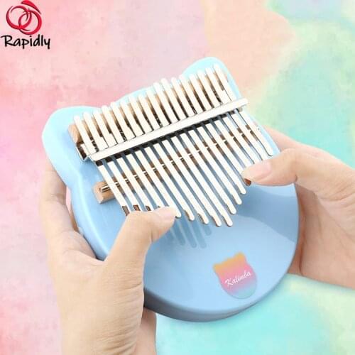 Kalimba 17-key Thumb Piano High Quality Carbon Brazing Solid Color Mbira Body Instrument Kalimba Piano Creative Music Box