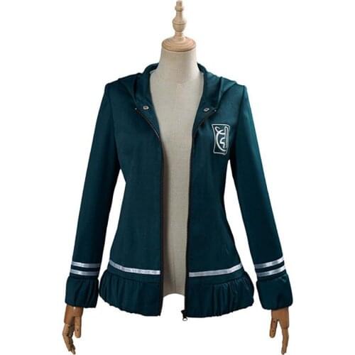 Nanami ChiaKi Cosplay Coats Danganronpa 2 Goodbye Despair Green Hooded Jacket Womans Zipper Jackets Nanami ChiaKi Costumes