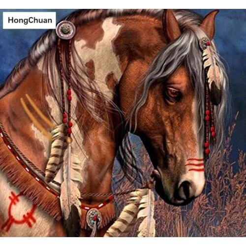 Horse Color Art Square/Round Diamond Painting "Abstract Colorful" Cross Embroidery Rhinestone 5D DIY Mosaic Decoration