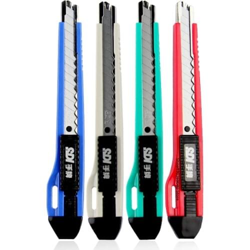 Small Utility Knife 9mm Acute Angle Paper Knife Self-locking Design Craft Knife Multifunctional Small Metal Knife Stationery