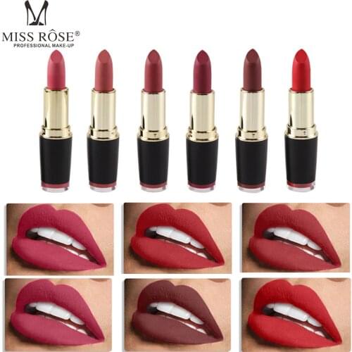 MISS ROSE Black Bullet Lipstick Fog Matt Lipstick Paste Makeup Together More Hot Selling Gifts for Women