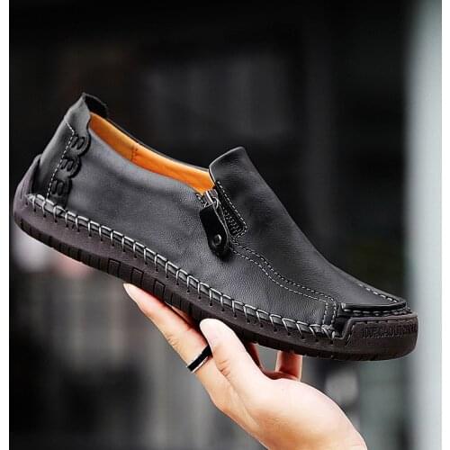 Fashion Sneakers Men Shoes Men Leather Shoes Casual Men Shoes Male Leather Shoes Slip On Men Loafers Big Size 48