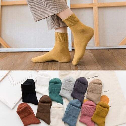 1 Pair Solid Colors Women Socks 100% Cotton Socks High Quality Casual Harajuku Socks Daily Basic Colorful Soft Socks Lady