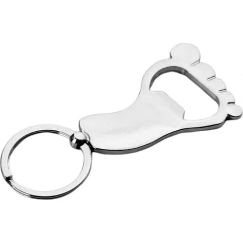 Beer Opener Multifunctional Practical Stainless Steel Anti-scratch Exquisite Silver Color Footprint Shape Keychain Ring Holder