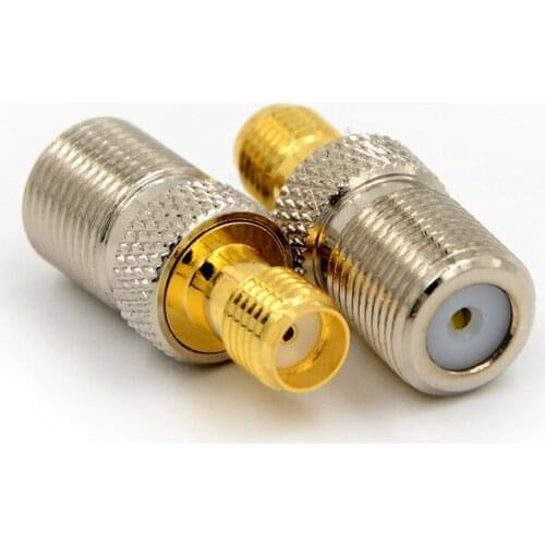 1pcs Female F Type Jack To SMA Female Plug Straight RF Coax Adapter F To SMA Convertor F Female to SMA Female Connector