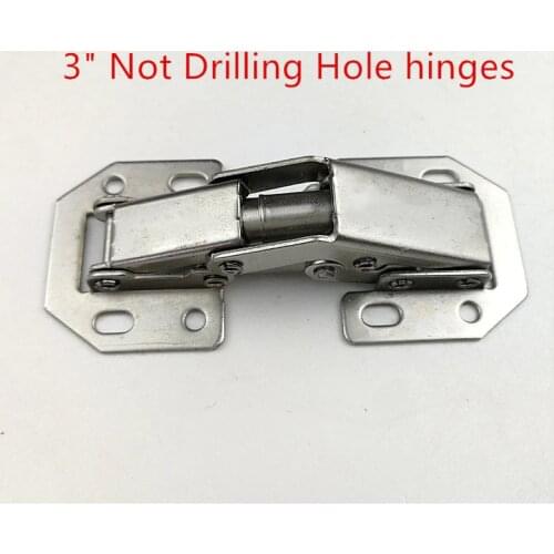3 inch 90 Degree Not Drilling Hole Cabinet Furniture Hinges Bridge Shaped Spring Frog Hinge Full Overlay Cupboard Door Hinges