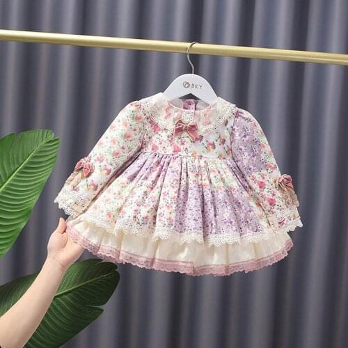 Children Dress for Girls Baby Autumn Lolita Girl Cute Wedding Dress Girl Ball Gown Princess Party Kids Vestidos