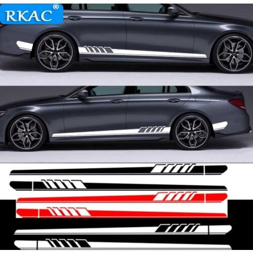 RKAC 2pcs Car Side Body Sticker Vinyl Decal Long Stripe Stickers for Mazda 2 3 5 6 CX-3 CX-4 CX-5 Atenza Axela Car styling