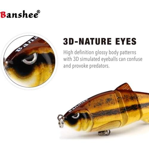 Banshee 100mm 11g VMJ04-4 Fishing Lure 4 scetions Multi Jointed Sinking Swimbait Hard Artificial Bait