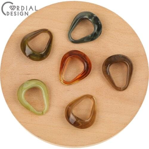 Cordial Design 50Pcs 32*37MM Acrylic Bead/Hand Made/Jewelry Findings Components/Trapezoid Shape/Earrings Accessories/DIY Making