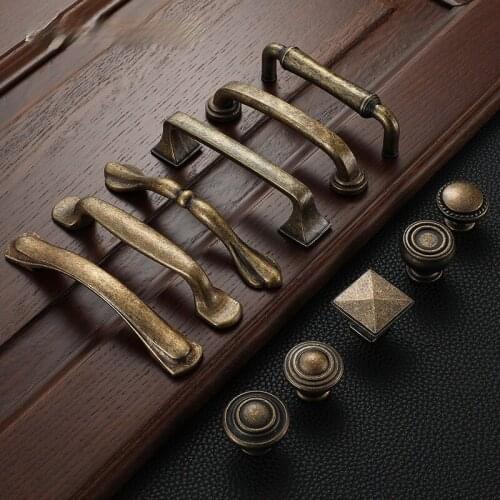 Wardrobe Cupboard Pull Handles Retro Metal Antique Brass 128mm Kitchen Drawer Cabinet Door Handle Furniture Knobs