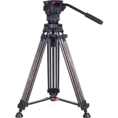 TERIS TRIX TCE-CF Carbon Fiber Video Camera Tripod Kit TEC-AL Carbon Fiber tripod w/ Fluid Head Load 7KG Professional Tripod Sys