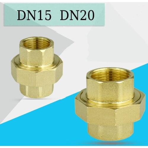 1/2" 3/4" Female Equal Double Thread Live Joint Copper Coupling Union Connector Tube Pipe Fitting