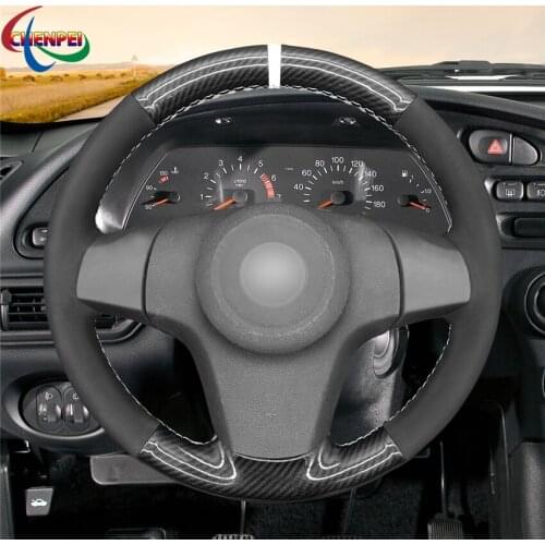 DIY Hand-Stitched Non-slip Black Suede Leather Car Steering Wheel Cover For Chevrolet Niva Car Interior Accessories