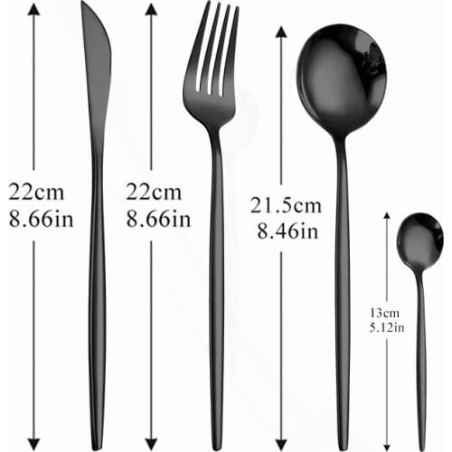 Western Cutlery Set Black4pcs Tableware Stainless Steel Kitchen Set Dinnerware Spoon Fork Knife Dinner Set Complete Dropshipping