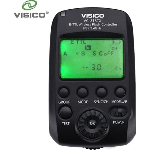 Visico VC-818TX E-TTL Transmitter For DSLR Canon and LED Series 100T / 150T, VCHHLR, VC HS, VCHLR, VE Plus, VL Plus, VISICO 4 V5