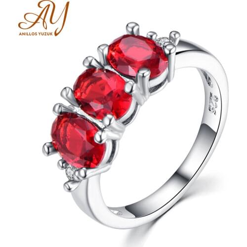 Anillos Yuzuk Silver 925 Jewelry Ruby Ring Silver 925 Womens Trendy Natural Red Gemstone Rings Party Wedding Ring Fine Jewelry