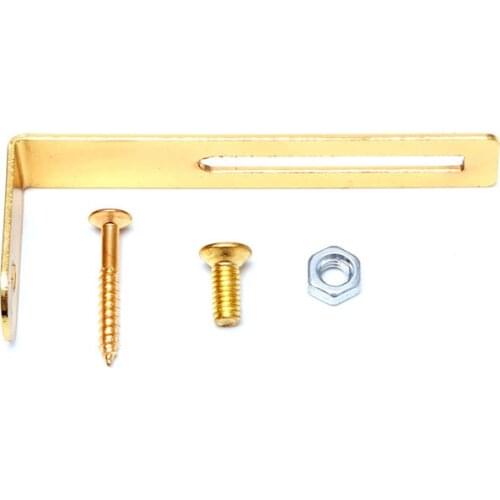 Gold Pickguard mounting Bracket L Shape For LP Electric Guitar w Nut Screw 03KA