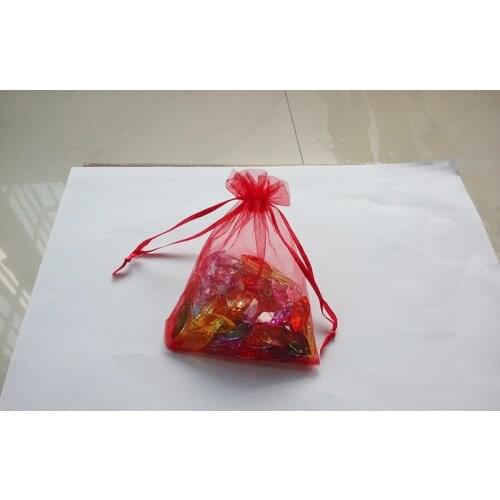 1000pcs 11*16 Red gift bags for jewelry/wedding/christmas/birthday Organza Bags with handles Packaging Yarn bag