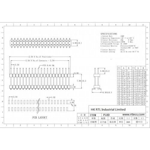 200pcs 2x40 Pin 80 Pin 2.54 mm Dual Insulator Male PCB Header SMT Straight Solder Double Insulator Height 12.0 mm Surface Mount