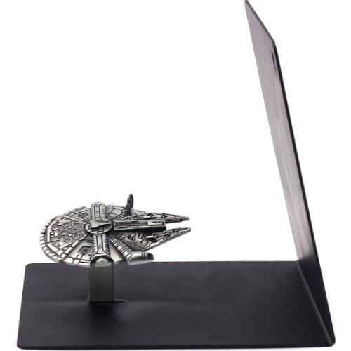 2020 Spaceship Shape Hot Sale Metal Bookends Organizer Desktop Office Home Book Shelf Storage Holder Book Ends