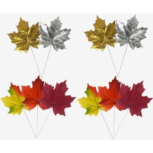 21cmX39cm Autumn leaves Artificial Maple Leafs Silk Tree Fake Plants for Home Wedding Party Halloween Harvest Decor
