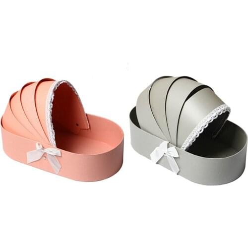 2x Cradle Flower Box Rose Flower Arrangement Basket Gift Boxes Romantic Floral Flower Packing Boxes A & B