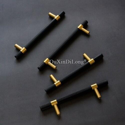Retro Black 4PCS Pure Brass Knurled Furniture Handles Drawer Pulls Cupboard Wardrobe Kitchen Shoe TV Cabinet Pulls Handles&Knobs