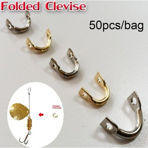 50PCS Durable Metal Easy Spin Solid Brass Easy-Spin Clevises Spinner Sliver/Gold Outdoor Fishing Lures Accessories