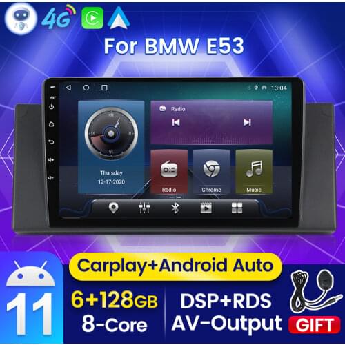 NaviFans 6G+128G Android11 Car Multimedia Navigation Player For BMW E53 X5 E39 Autoradio 2din 4G LTE BT5.0 Built-in Carplay Auto