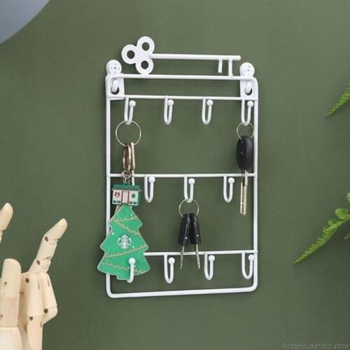 FreeShip Modern Style Iron Wall Mounted 11 Hangers Hooks Key Holder Coat Hat Storage Rack Practical Cloth /Keys Hooks Wholesales