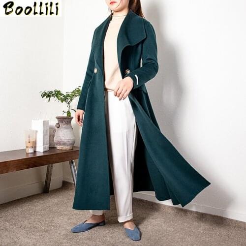 Boollili Wool Coat Women Clothes 2020 Korean Spring Autumn Double-sided Wool Jacket Women Woolen Overcoat Manteau Femme