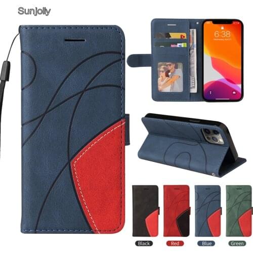 Sunjolly Wallet Case for Samsung Galaxy A02S A72 A52 A32 A12 A42 M02 S20 Fe 4G 5G S20 Lite PU Leather Case Phone Cover coque