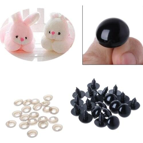 6-20mm Black Plastic Safety Eyes for teddy bear/Dolls/Toy Animal/Felting 20pcs