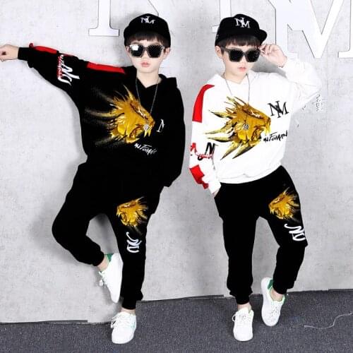 2021 Spring Autumn Kids Clothes Sets for Boys 4 6 8 10 12 Year Fashion Cartoon Sweatshirt & Pants School Children Sport Suit