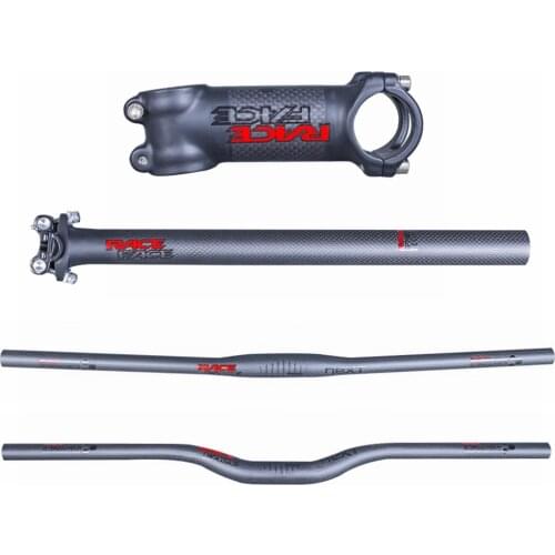 Race Face Next Red Black Matte 3K Carbon Mountain Bicycle Handlebar Sets Flat or Rise Handlebar + Stem + SeatPost