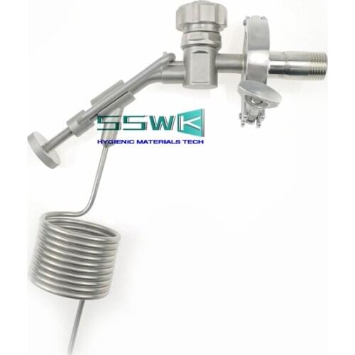 G1/2" Male Thread Sample Valve with Cooling Coil Sanitary Stainless Steel SS316 Homebrew Fitting