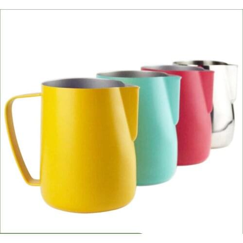 Milk Steaming & Frothing Pitcher, Stainless Steel Non-Stick Milk Jug Pull Flower Cup Perfect For Coffee Cappuccino Latte Art