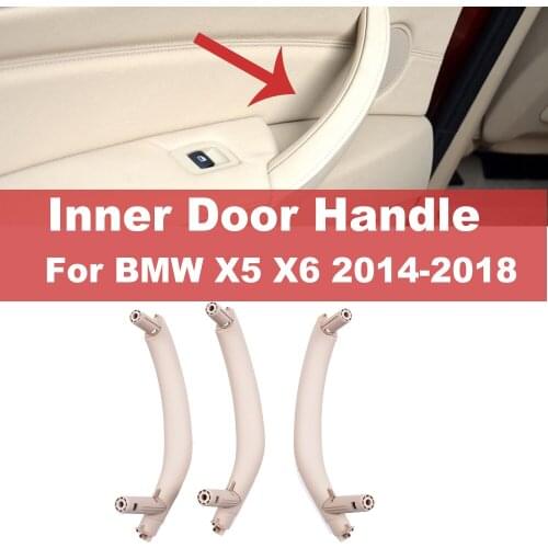 Left&Right Side Car Interior Door Handle Inner Door Panel Handle Pull Trim Cover For BMW F15 F16 X5 X6 2014-2018 5141734533