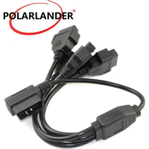 Best selling Car Diagnostic Tool with16 Pin Right Angle 1 to 4 Extension Cable 50CM OBD 2