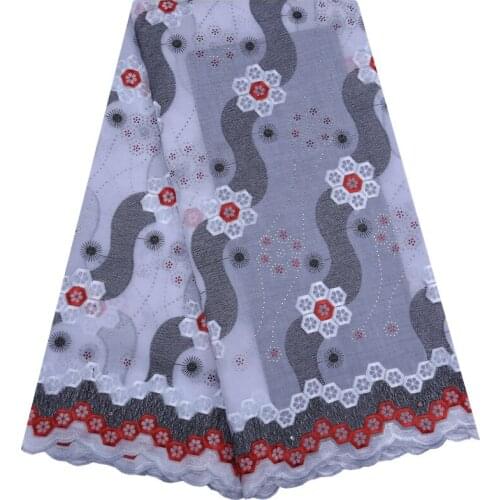 Soft African Swiss Voile Lace In Switzerland Comfortable Swiss Cotton Lace Fabrics With Stones For Nigerian Dress Sewing F1746