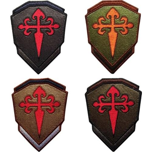 SANTIAGO Cavaliers of Santiago James Cross Patch Camino De Santiago Hook Tactical Patches Embroidered Soft for Coat Custom 4.6