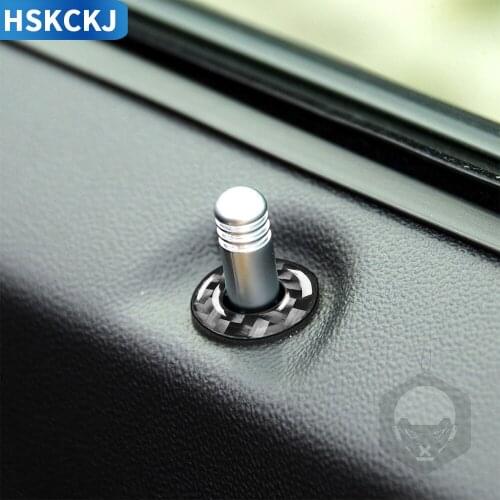 For Dodge Challenger 2008-2010 Multiple Colors Carbon Fiber Sticker Door Lock Circle Ring Trim Weave Texture Car Accessories