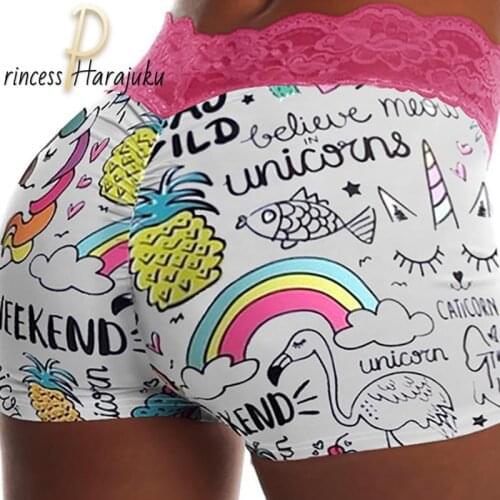 Summer New Kawaii Harajuku Cartoon Print Shorts Pajama Womans Pajamas Shorts Sexy Party Casual Plus Size Fashion Shorts Clothing