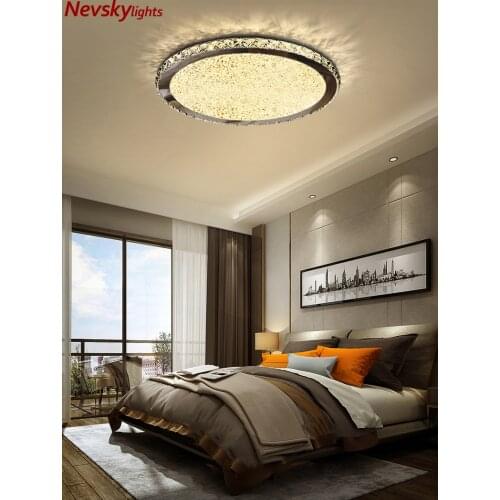 Modern led ceiling lights living room luxury crystal ceiling lamp bedroom Round crystal fixtures kitchen crystal ceiling lamps