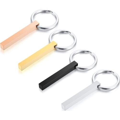 Simple Style Key Chains Can Be Engraved Letters In Stainless Steel Pendant Key Ring New Fashion Jewelry Love & Friendship Gifts